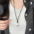 Minimalist Alloy Brushed Heart Flower Geometric Pendant Necklace For Women view 4