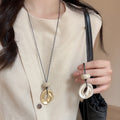 Light Luxury Acrylic Geometric Irregular Round Pendant Sweater Necklace For Women view 1