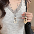 Light Luxury Acrylic Geometric Irregular Round Pendant Sweater Necklace For Women view 3