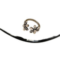 Copper Hollow Round Double Flower Open Ring Minimalist Understated Index Finger Jewelry view 5