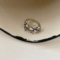 Copper Hollow Round Double Flower Open Ring Minimalist Understated Index Finger Jewelry view 4