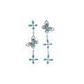 Light Luxury Alloy Rhinestone Butterfly Hollow Tassel Drop Earrings For Women view 5