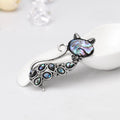 Black Silver Tone Abalone Shell Shell Metal Brooch Pin 5.1 x 4.2 cm view 4