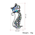Black Silver Tone Abalone Shell Shell Metal Brooch Pin 5.1 x 4.2 cm view 2