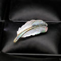 Green Silver Tone Abalone Shell Shell Metal Brooch Pin 5.7 x 3.2 cm view 4