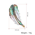 Green Silver Tone Abalone Shell Shell Metal Brooch Pin 5.7 x 3.2 cm view 2