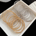 Western Style Metal Printed Texture Round Bangle Fashion Women's Statement Jewelry view 3