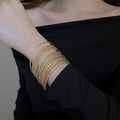 Western Style Metal Printed Texture Round Bangle Fashion Women's Statement Jewelry view 4