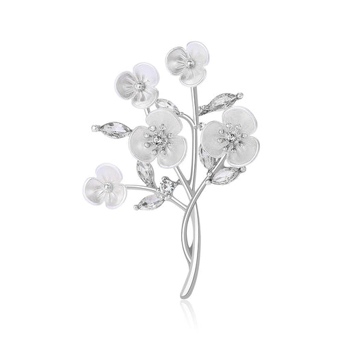 Shell Peach Blossom Brooch Pin For Women's Fashion Accessories