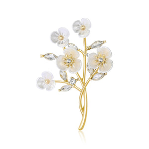 Shell Peach Blossom Brooch Pin For Women's Fashion Accessories