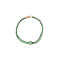 Light Luxury Copper Bangle With Sparkling Zircon Geometric Square Round Clasp For Women view 5