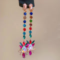 Light Luxury Alloy Colorful Rhinestone Teardrop Drop Earrings With Silver Needle view 1