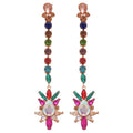 Light Luxury Alloy Colorful Rhinestone Teardrop Drop Earrings With Silver Needle view 5