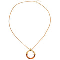Resin Geometric Round Pendant Alloy Vintage Court Style Clavicle Sweater Necklace view 5