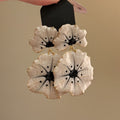 Alloy Enamel Ginkgo Flower Pendant Drop Earrings Vintage Ethnic Steel Needle Stud Style view 2