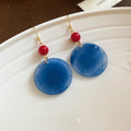 Frosted Acrylic Geometric Round Tassel Pendant Drop Earrings Vintage Court Style Ear Hooks view 4