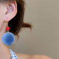Frosted Acrylic Geometric Round Tassel Pendant Drop Earrings Vintage Court Style Ear Hooks view 3