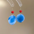 Frosted Acrylic Geometric Round Tassel Pendant Drop Earrings Vintage Court Style Ear Hooks view 2