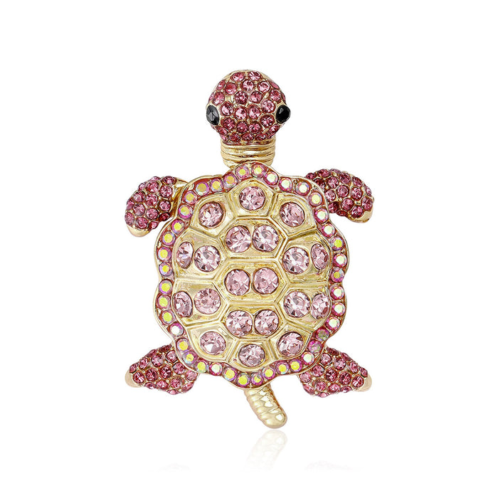 Metal Alloy Moving Turtle Brooch For Suits And Sweaters