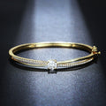 European Style Women's Cross Design Bangle With Round Zircon Elegant Niche Bracelet Jewelry view 2