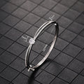 European Style Women's Cross Design Bangle With Round Zircon Elegant Niche Bracelet Jewelry view 4