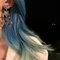 Light Luxury Alloy Drop Earrings With Rhinestone Oval Heart Star Pendants view 4