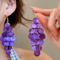Shell Geometric Round Tassel Drop Earrings Beach Vacation Style Ear Hook Statement Jewelry view 1