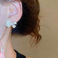 Alloy Bow Stud Earrings With Rhinestone Accents, Sweet Minimalist Light Luxury Style view 3