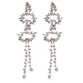 Light Luxury Irregular Teardrop Zircon Tassel Drop Earrings With Silver Posts For Women view 5