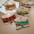 New Chinese Style Glass Crystal Geometric Round Beaded Bracelet Four Piece Women's Jewelry view 4