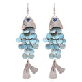 Shell Koi Fish Tassel Long Hook Drop Earrings Beach Resort Light Luxury Jewelry view 5