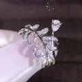Women's Teardrop Ring With Feather Leaf Shape Elegant Light Luxury Fresh Style Jewelry view 2