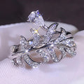 Women's Teardrop Ring With Feather Leaf Shape Elegant Light Luxury Fresh Style Jewelry view 1