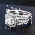 European American Light Luxury Women's Couple Rings Square Chunky Geometric Wedding Jewelry view 4