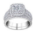 European American Light Luxury Women's Couple Rings Square Chunky Geometric Wedding Jewelry view 5