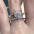 Women's Double Layer Heart Ring, Princess Light Luxury Elegant Lady Style Finger Jewelry view 4