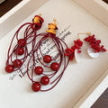 Silver Needle Acrylic Shell Coral Round Bead Tassel Drop Earrings For Beach Vacation Style Women view 3