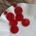 Vintage Acrylic Round Tassel Pendant Clip-on Earrings Geometric Minimalist Fashion Jewelry view 3