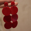 Vintage Acrylic Round Tassel Pendant Clip-on Earrings Geometric Minimalist Fashion Jewelry view 4
