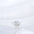 Clear Round Crystal Invisible-Line Necklace with Six-Prong Setting view 3