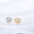 Clear Round Crystal Bezel Invisible-Line Necklaces in Gold or Silver Tone view 1
