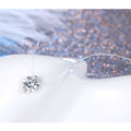 Clear Round Crystal Invisible-Line Necklace with Silver Tone Setting view 5