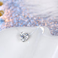 Silver Tone Prong-Set Heart Crystal Invisible-Line Pendant Necklace view 2