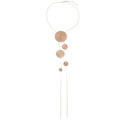 Alloy Round Glossy Tassel Pendant Sweater Necklace, Minimalist Geometric Collarbone Chain view 5