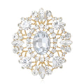 Large Oval Alloy Rhinestone Brooch Pin For Shawls And Coats view 2