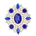 Large Oval Alloy Rhinestone Brooch Pin For Shawls And Coats view 3