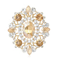 Large Oval Alloy Rhinestone Brooch Pin For Shawls And Coats view 1