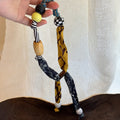 Ethnic Style Printed Fabric Acrylic Wood Bead Heart Pendant Necklace With Geometric Round Charm view 4