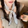 Vintage Ethnic Striped Fabric Triangle Scarf Necklace Geometric Line Choker For Women view 1