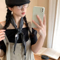 Vintage Ethnic Striped Fabric Triangle Scarf Necklace Geometric Line Choker For Women view 3